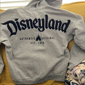 Disney Disneyland Spirit Jersey Gray Zip Hoodie Black Print